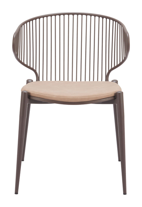 Silues - Dining Chair (Set of 2) - Taupe / Brown Zuo Modern