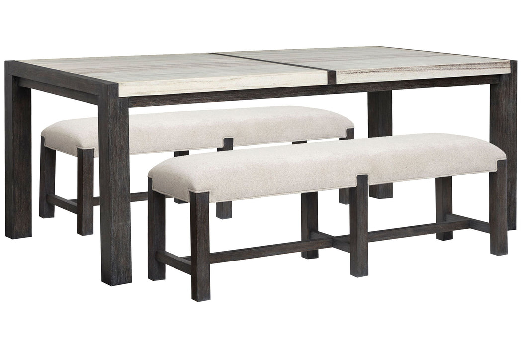 Plum Creek - 3 Piece Rectangular Dining Table Set Magnussen Furniture