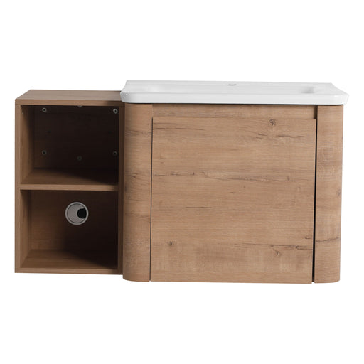 Wall Mounted Bathroom Vanity & Sink, Storage Shelves & Soft Close Door Home Essentials
