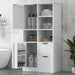 Freestanding Bathroom Storage Cabinet With Doors And Drawers, Adjustable Shelf, Open Shelves - White Hearth and Haven