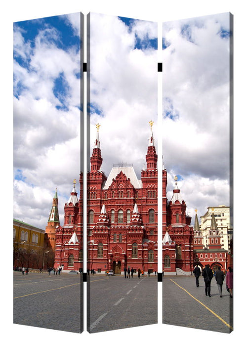 Wood Canvas Russia Screen - Red Blue And White