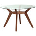 Flynn - 5 Piece Glass Top Dining Table Sets And Chairs - Brown Furniture Max