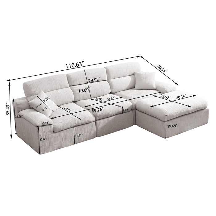 Corner Chaise Sofa With High Backrest Home Essentials