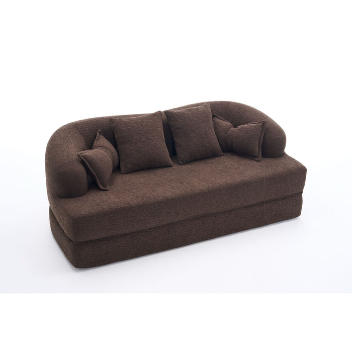 Foldable Sofa Bed, Boneless Couch Convertible Sleeper With 4 Pillows Home Essentials