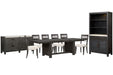 Plum Creek - 9 Piece Extendable Trestle Dining Table Set Magnussen Furniture