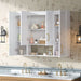 Wall Mounted Medicine Cabinet With 5 Adjustable Shelves, Exquisite Carving - White Hearth and Haven
