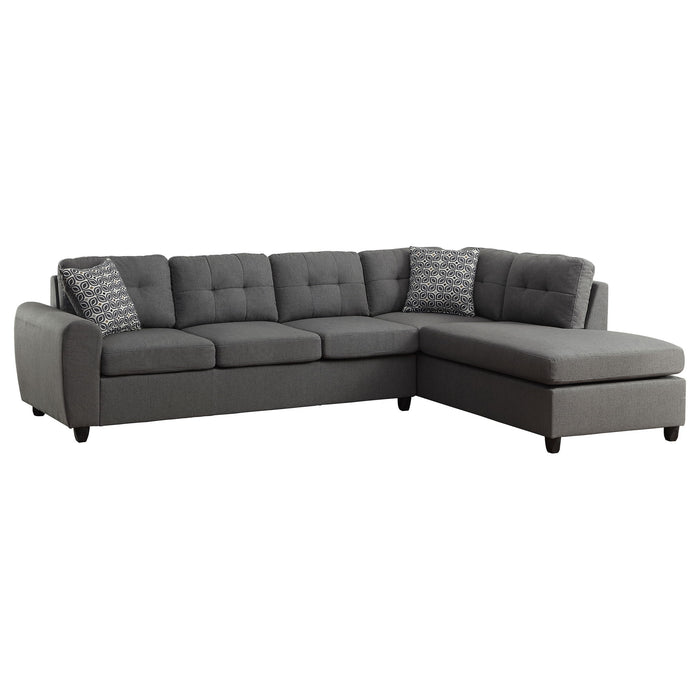 Balta - 2 Piece Loose Back Sectional With Ottoman Upholstered - Gray Furniture Max