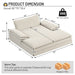 Modern Oversized Double Chaise Lounge Chair Home Essentials