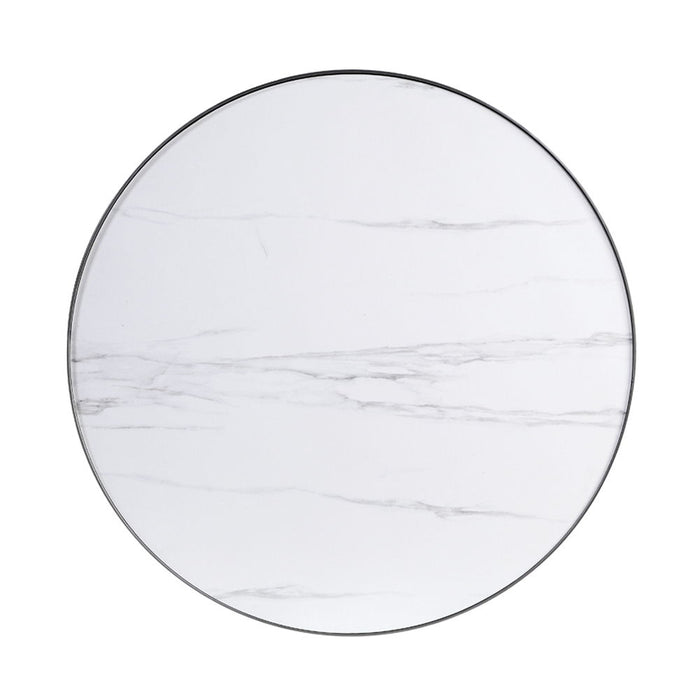 Abilene - Nesting Coffee Table Set - Marble Top & Brush Silver