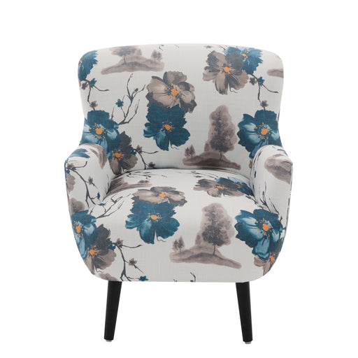 Armchair With Round Arm - White / Blue Noble House