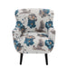 Armchair With Round Arm - White / Blue Noble House