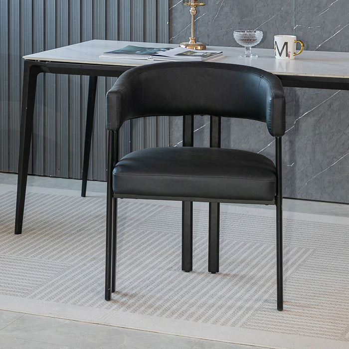 Modern Dining Upholstered Barrel Chair With Curved Back And Armrests Home Essentials