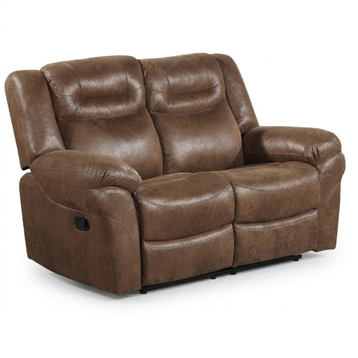 1 Piece Power Reclining Loveseat With USB Port, Fully Upholstered Pillow Arms And Headrest - Brown Home Essentials