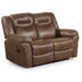 1 Piece Power Reclining Loveseat With USB Port, Fully Upholstered Pillow Arms And Headrest - Brown Home Essentials