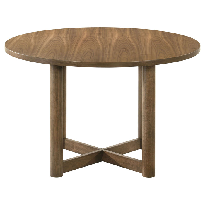 Graham - Round Dining Table With X Cross Base - Walnut Furniture Max