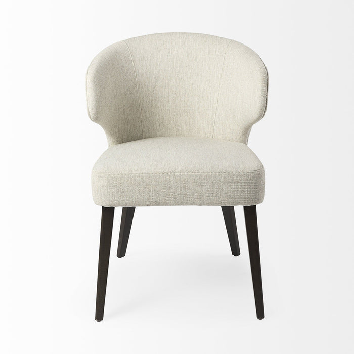 Wingback Dining Side Chair - Ivory / Black