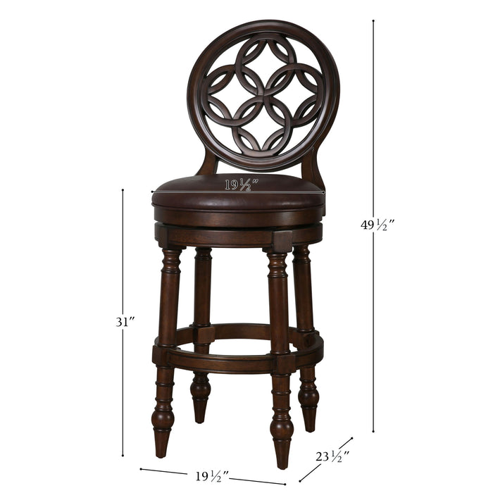 Stool With Back And Swivel Upholstered Seat Home Essentials