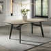 Lark - Dining Table - Travertine / Black ACME