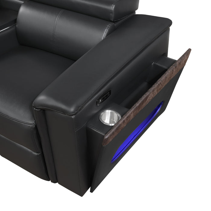 Nova - Sectional With Bluetooth Speaker, LED And Lifting Wine Cabinet Matrix Furniture Group