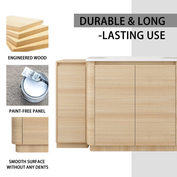 Freestanding Bathroom Vanity With Sink, 2 Small Storage Cabinets, Soft Close Doors Home Essentials
