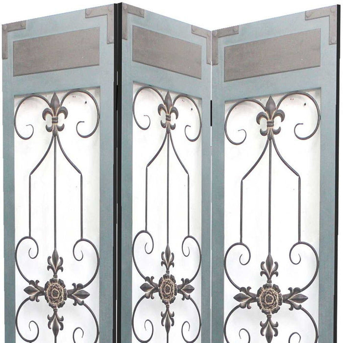 Wood Metal Screen - Light Blue