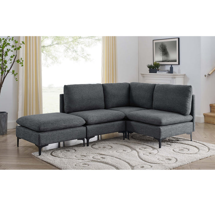 Upholstered Modular Sectional With Tall Legs, Medium Firm Seat Home Essentials