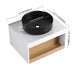 Floating Bathroom Vanity With Glossy Round Vessel Sink Home Essentials