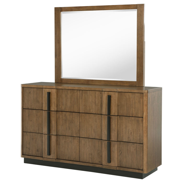 Moraga - 6 Drawer Dresser With Mirror - Ash Brown Furniture Max
