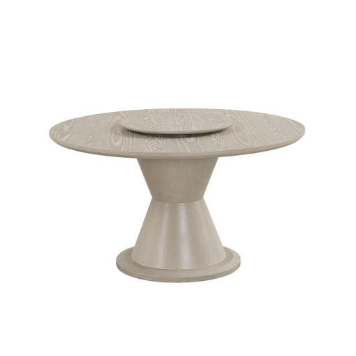 Gwendolyn - Round Dining Table Top & Lazy Susan - Cerused Taupe New Classic