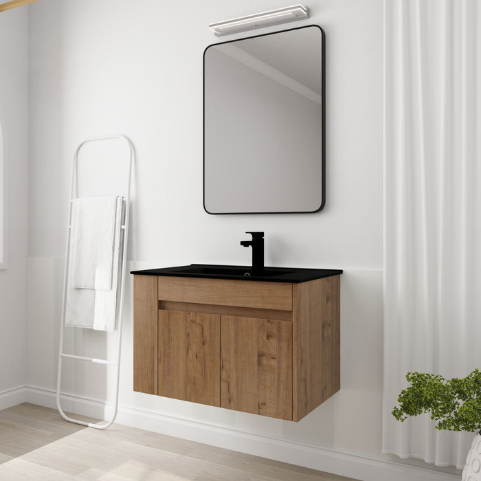 Wall Mounted Bathroom Vanity With Basin And Adjustable Open Shelf Home Essentials