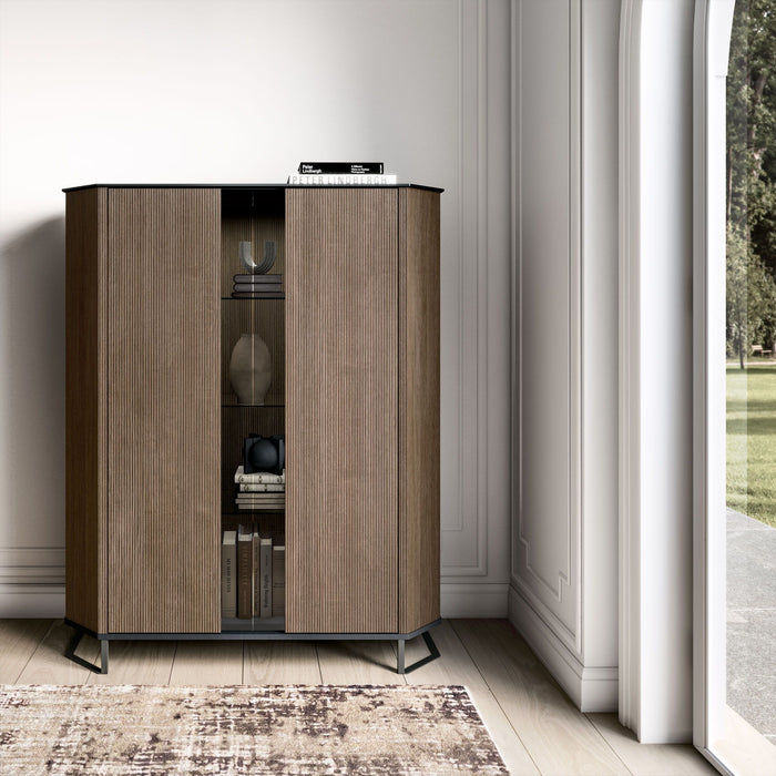 Hexagon - 2 Door Cabinet - Dark Brown Status Italy
