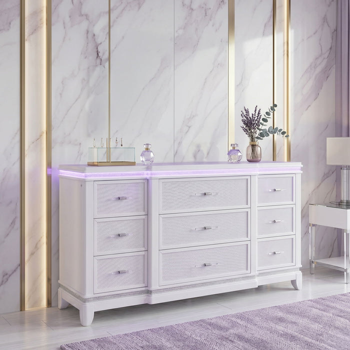 9 Drawer Dresser - White Matrix Furniture Group
