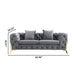 Loveseat With Diamond Button Tufting, Matching Throw Pillows Home Essentials