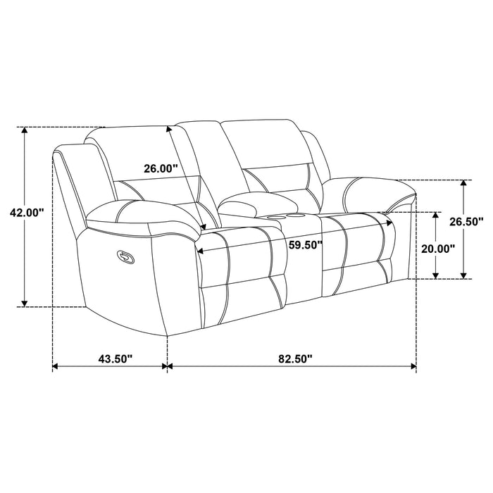 Sebring - Upholstered Manual Reclining Loveseat With Center Storage Console - Gray Furniture Max