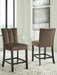 Jeshina - Upholstered Barstool (Set of 2) - Mocha Signature Design by Ashley®