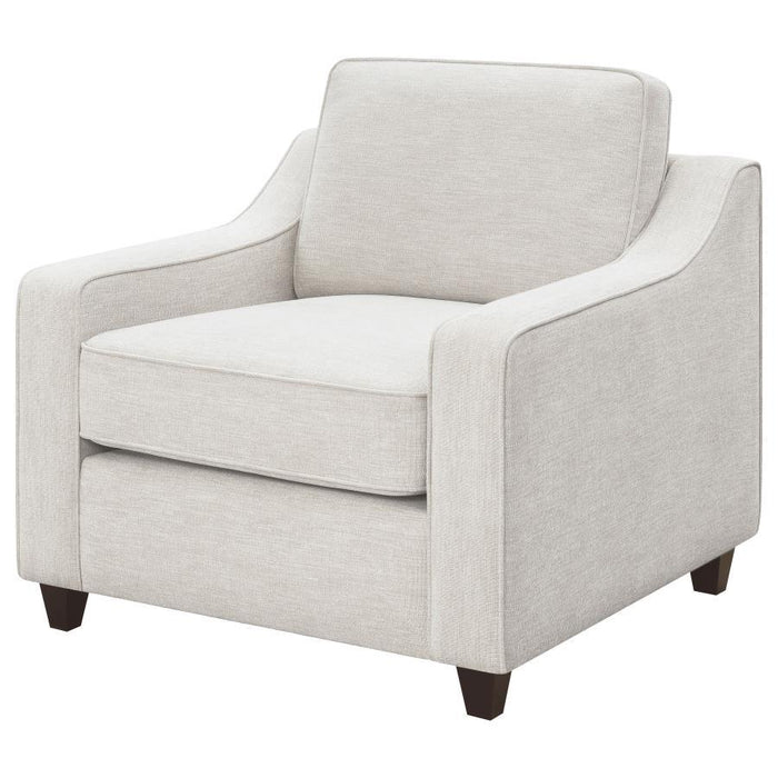 Christine - Upholstered Sloped Arm Accent Chair - Beige