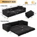 3 In 1 Convertible Sleeper, Deep Seat Pull Out Sofa Bed, Button Tufted Home Essentials
