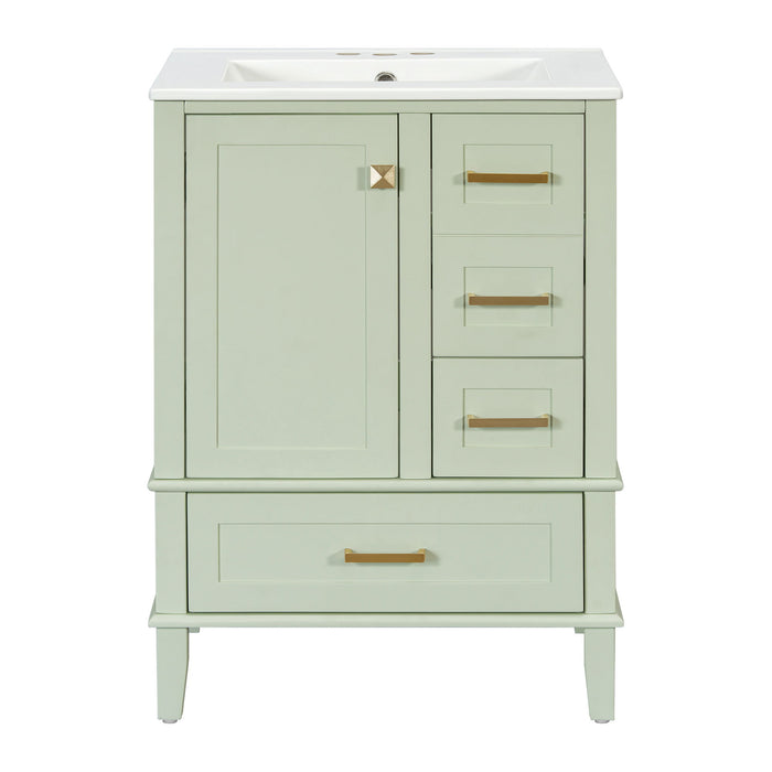 Bathroom Vanity, Modern Bathroom Cabinet With Sink Combo Set, Bathroom Storage Cabinet With A Soft Closing Door And 3 Drawers, Solid Wood Frame