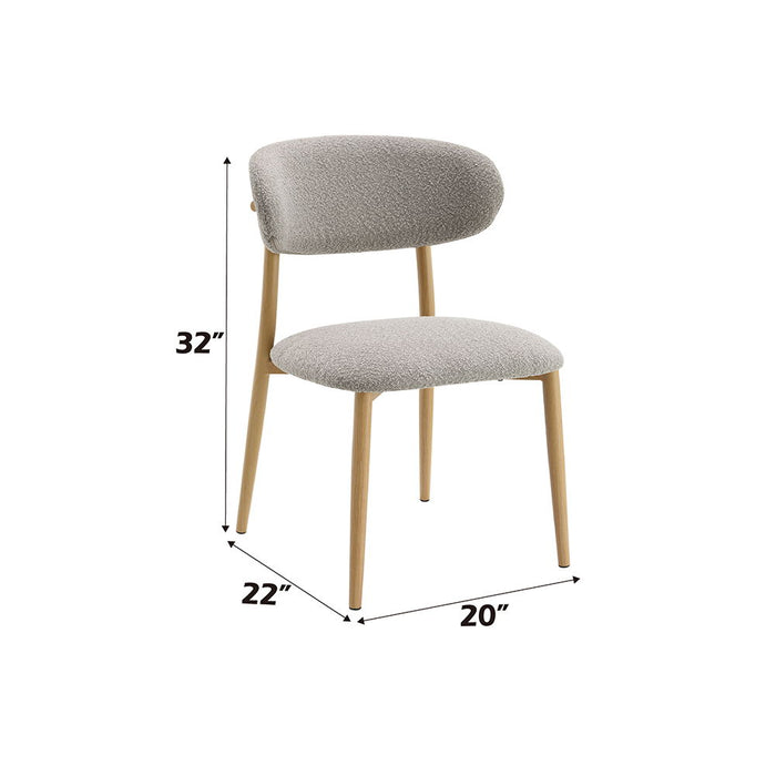 Kacey - Side Chair (Set of 2) - Gray Boucle & Natural ACME