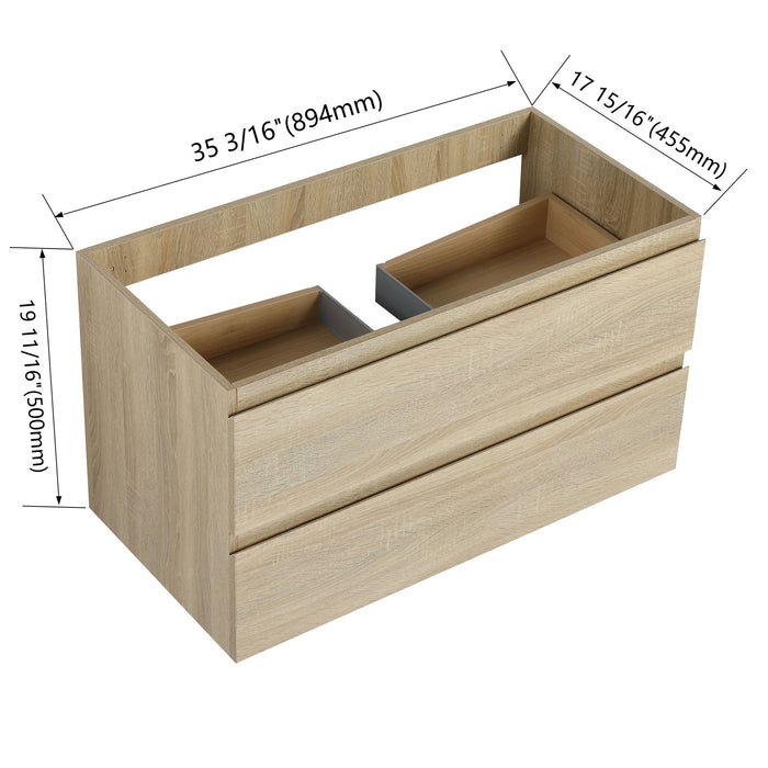 Wall Mounted Bathroom Vanity Cabinet, Soft Close Drawers (Vanity Only) Home Essentials