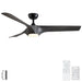 Reversible Quiet Motor Ceiling Fan Light With ABS Blades - Black / Gray Daily Nest