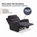 Manual Recliner Chair With 150° Recline, For Living Room - Dark Gray Home Essentials