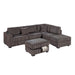 3 Piece Sectional Sofa With Reversible Chaise And USB Storage Ottoman Home Essentials