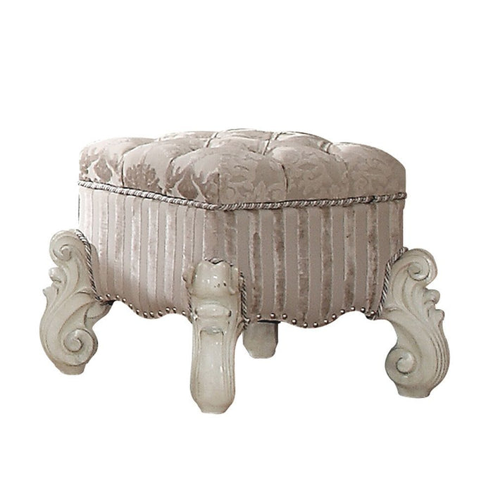 Fabric Floral Tufted Vanity Chair - Ivory And Bone