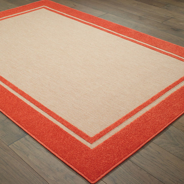 2' X 3' Stain Resistant Indoor / Outdoor Area Rug - Orange