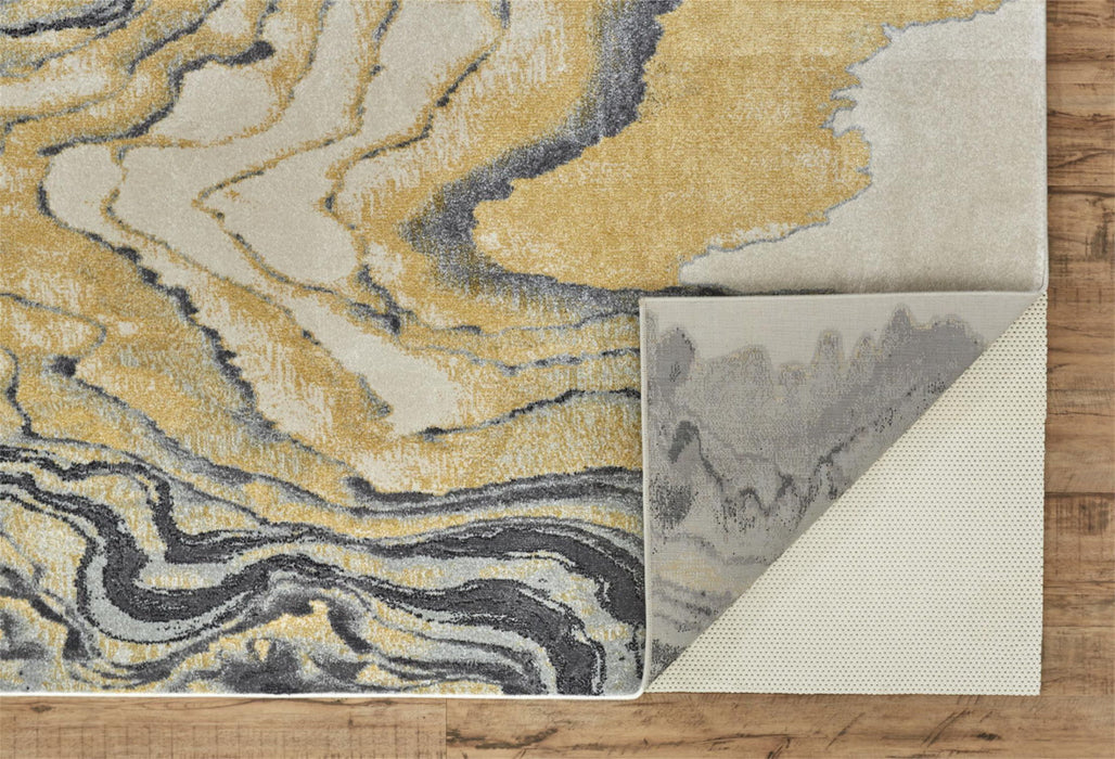 Area Rug - Gray Yellow And Ivory - 2' X 3'