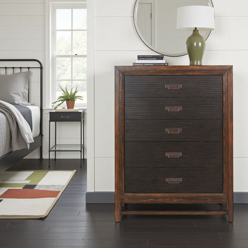5 Drawer Chest, 2 Tone - Brown Home Essentials