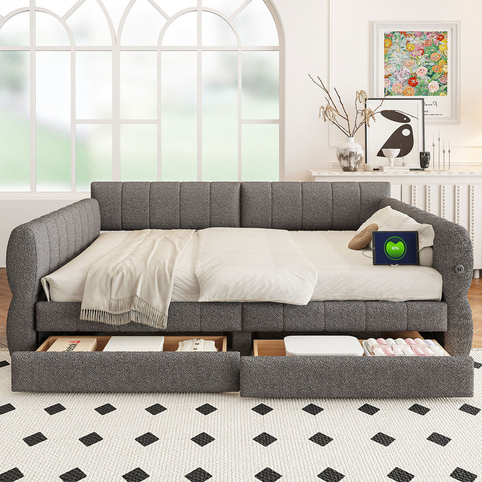 Upholstered Platform Bed With USB Charging Dreamland