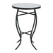 Outdoor Round Side Table With Mosaic Style Top And Curved Iron Legs Noble House
