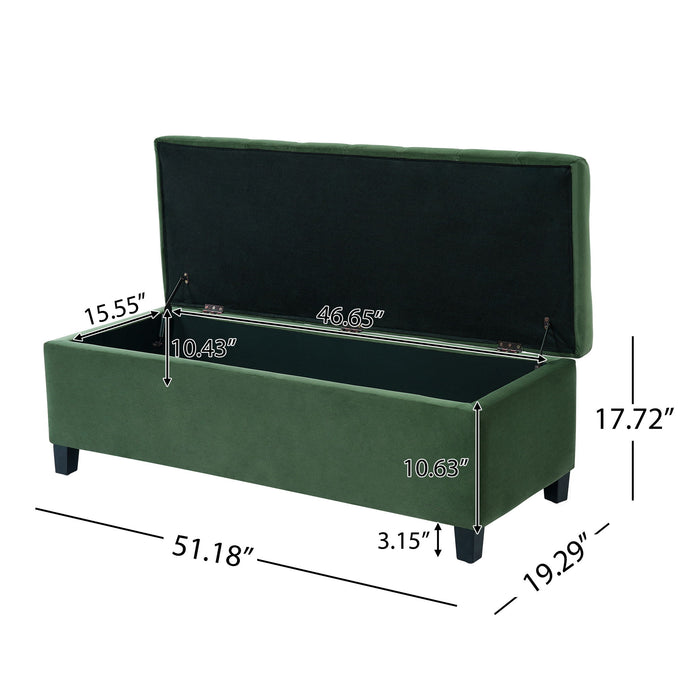 Upholstered Storage Ottoman Bench, Foot Rest For Bedroom Noble House